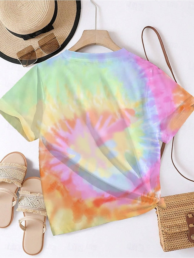 Women's T Shirt Print Animal Letter Casual Short Sleeve