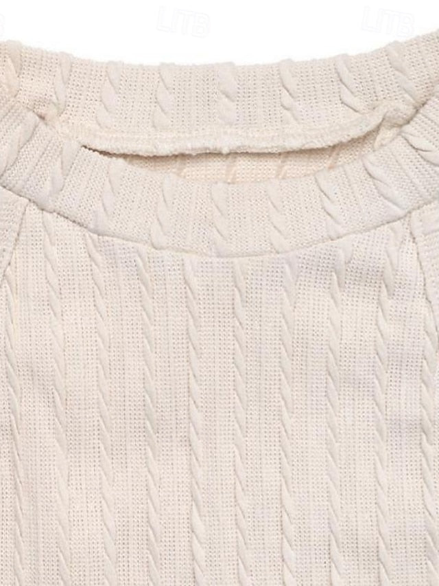 Women's Tank Top Cable Knit T-Shirt Slim fit top Tassel Hem