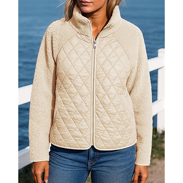 Women's Fleece Jacket Winter Coat Puffer Jacket Zip Up Long