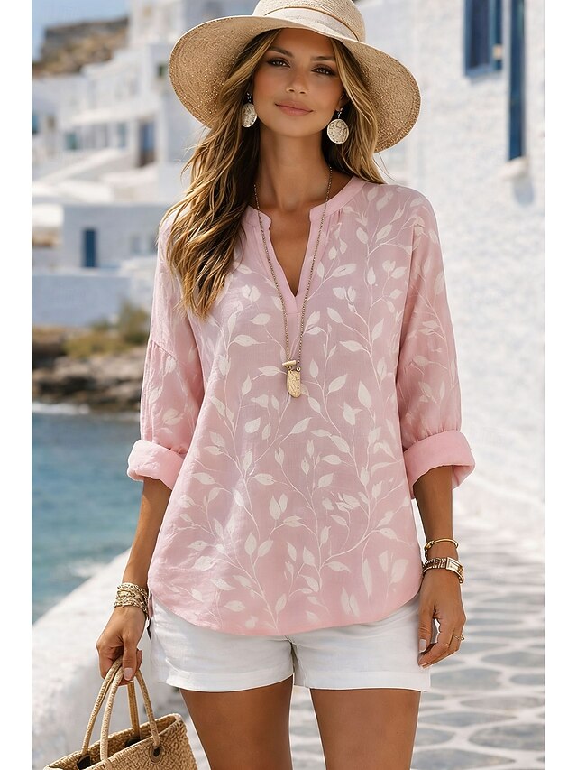 Women's Shirt Boho Shirt Blouse Print Floral Graphic