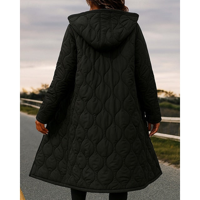 Women's Winter Zip Up Coat Fleece Hoodie Jacket Thick Long