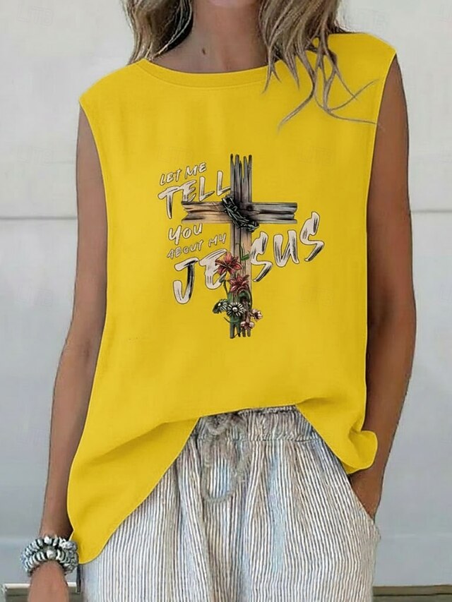 Women's Summer Tops Blouse Sleeveless Shirt Print Floral
