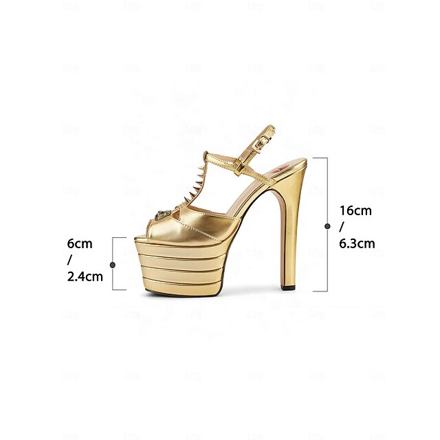 Metallic Gold Platform Women's - Edgy Silver Heels and High