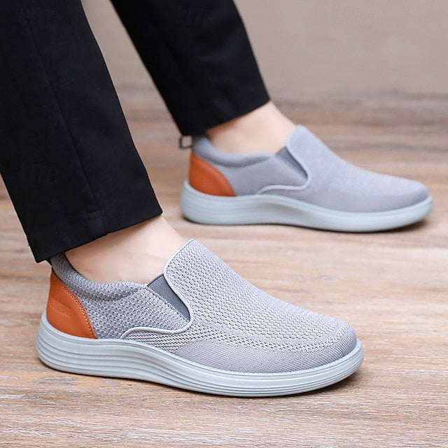 Knit Breathable Men's Navy Slip-On – Sneakers Stretch
