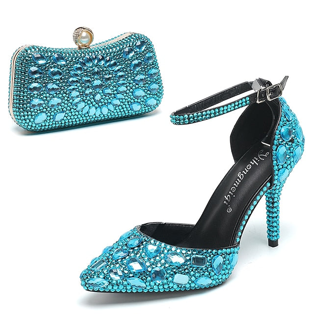 with Women's Wedding Heel Rhinestone High Multicolor Shoes