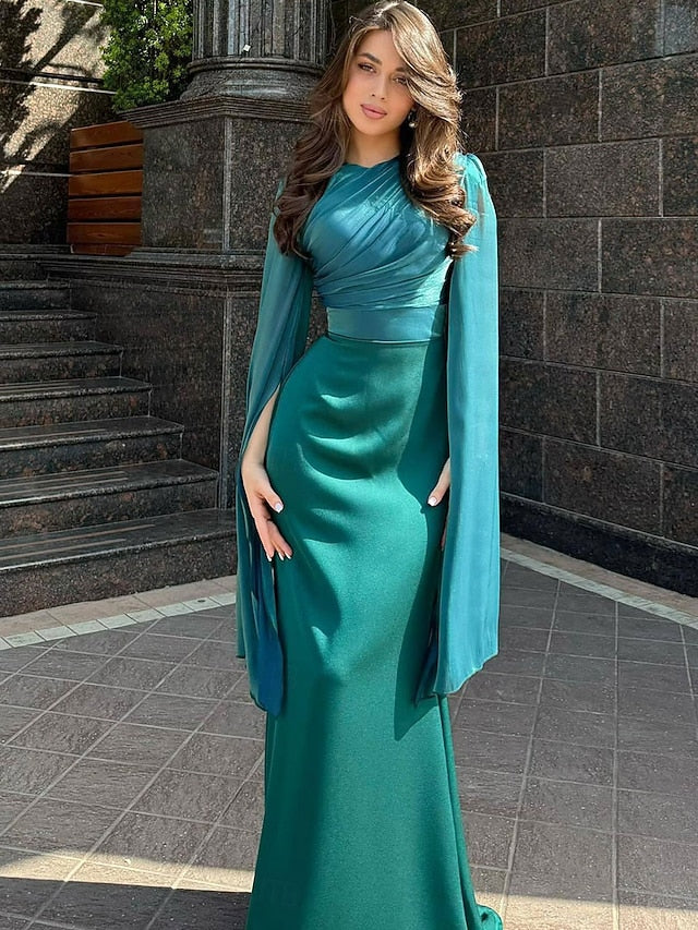 Mermaid Trumpet Floor Length Prom Dresses Evening Gown