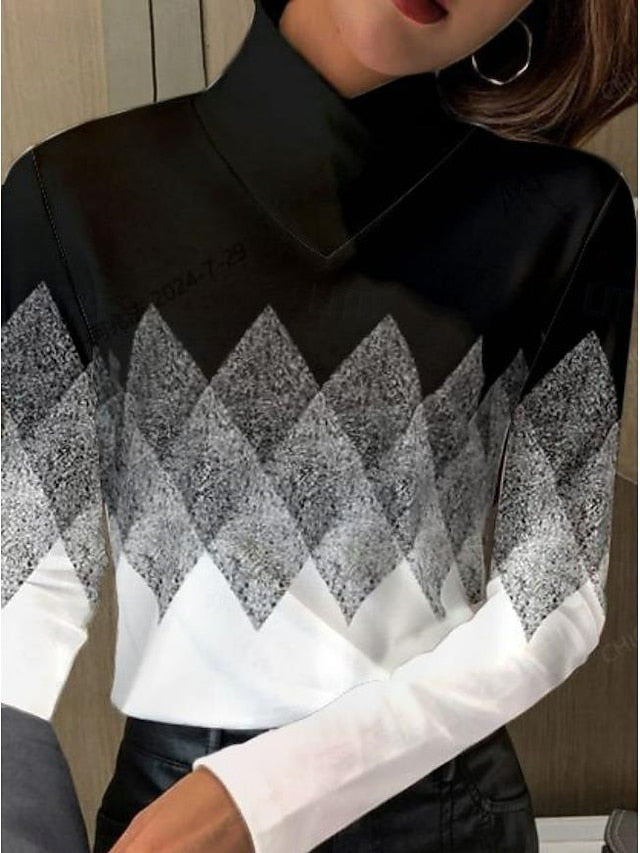 Women's Tunic T Shirt Daily Bishop Sleeve Long Sleeve