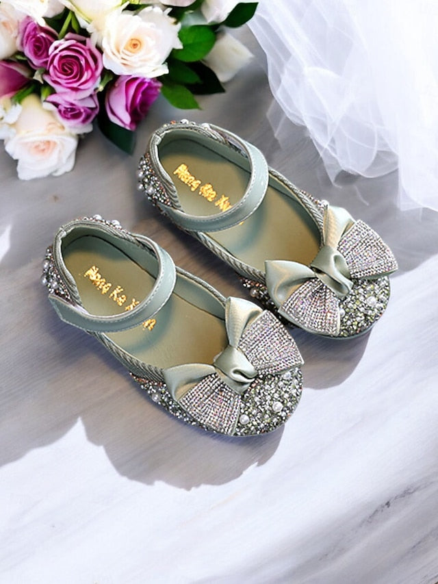 – Sparkly Rhinestone Mary Girls' Shoes Glitter Jane Bow