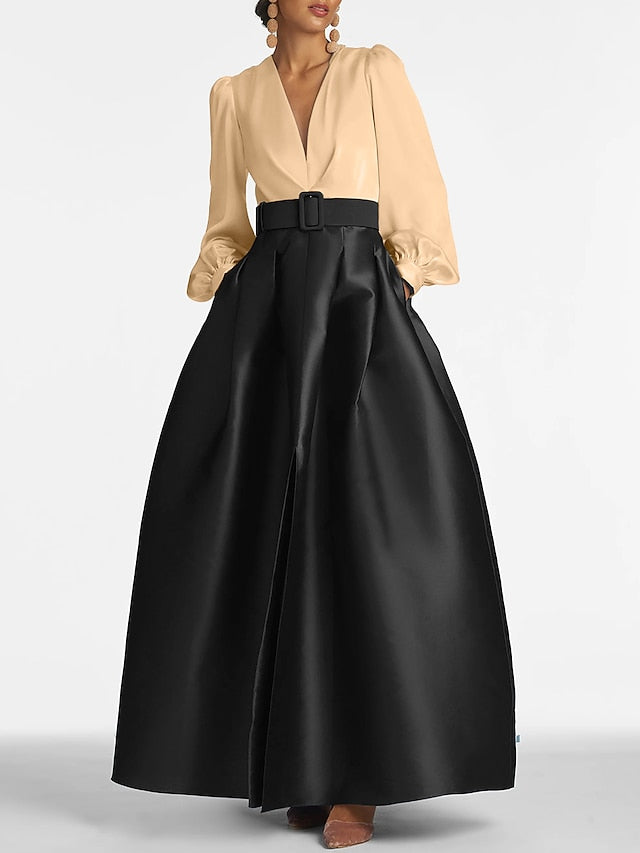 Evening Gown Formal High Guest Split A-Line Floor Dress Wedding