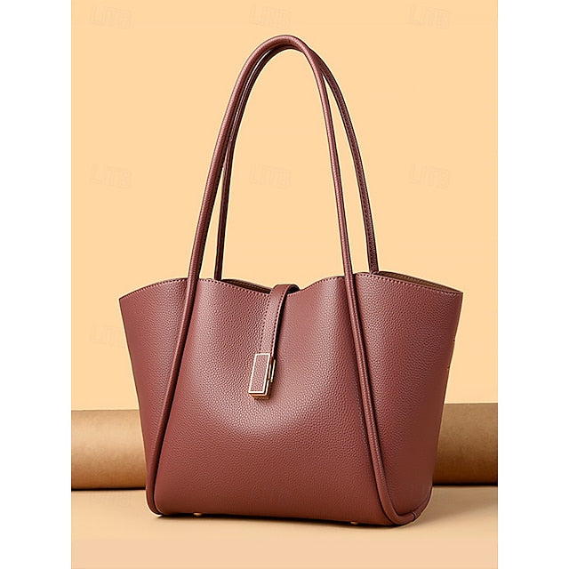 Leather Green Bag Tote Faux Women's