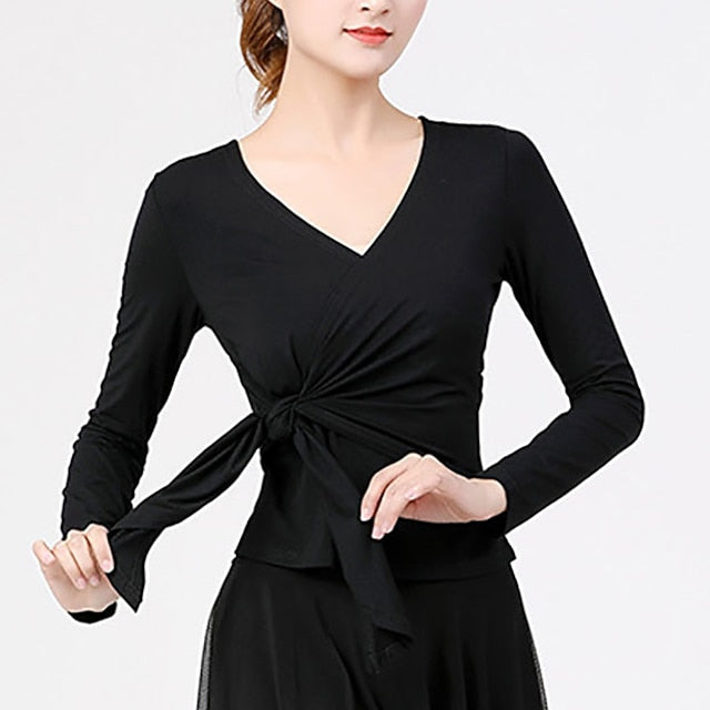 Ballroom Dance Activewear Top Cinch Cord Solid Women's