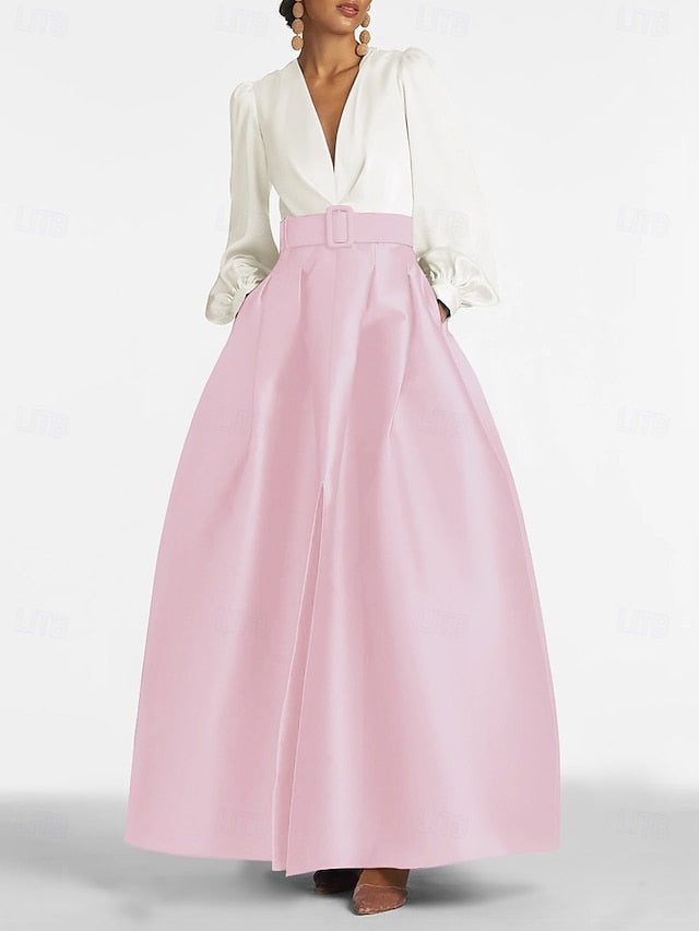 Evening Gown Formal High Guest Split A-Line Floor Dress Wedding