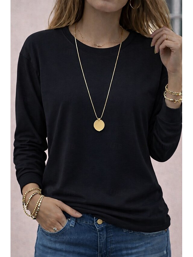 Women's Oversized 100% Cotton Knit Tee Solid Color Stylish