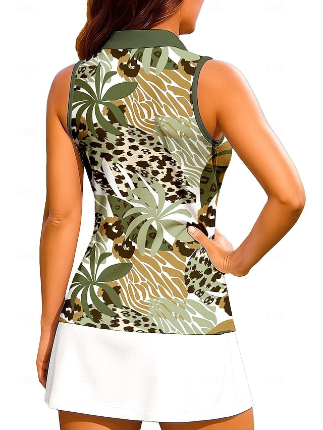 Women's Animal Leopard Color Block Plants Workout Tank Top