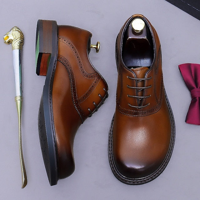 Shoes- First Leather Genuine Men's Layer Oxford