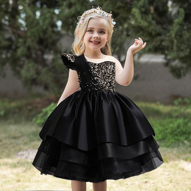 Girls' Dress Sleeveless Wedding Sequin Party Kids