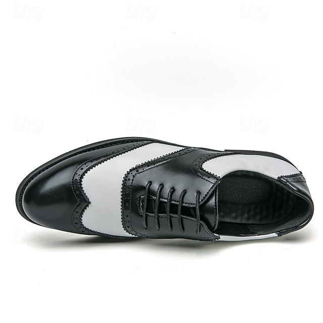 Shoes Brogue in Two-Tone Men's and White Oxford Wingtip