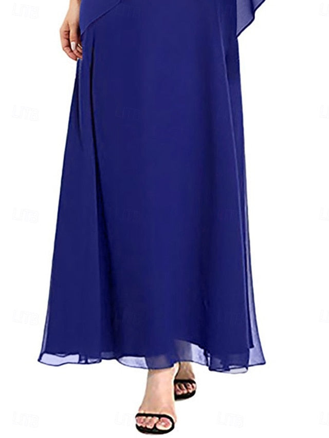 Elegant Neck A-Line Mother Simple Square the Bride of Dress