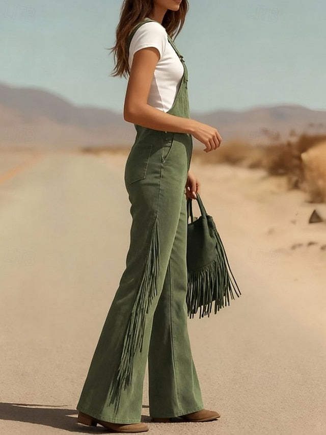 Women's Cargo Pants Wide Leg Bib Tights Overalls Fashion