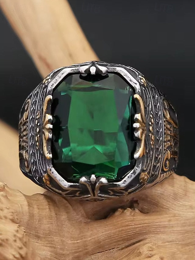 Men's Gemstone Ring Alloy