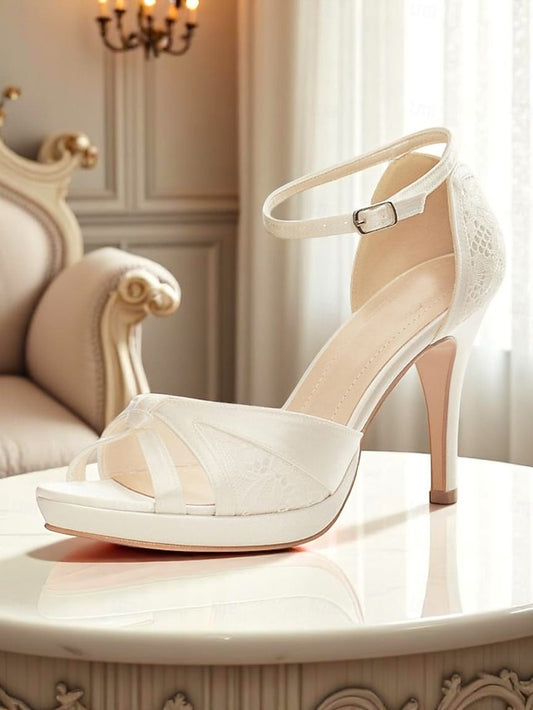 Toe Elegant with Pink Sandals High Satin Women's Heel Peep