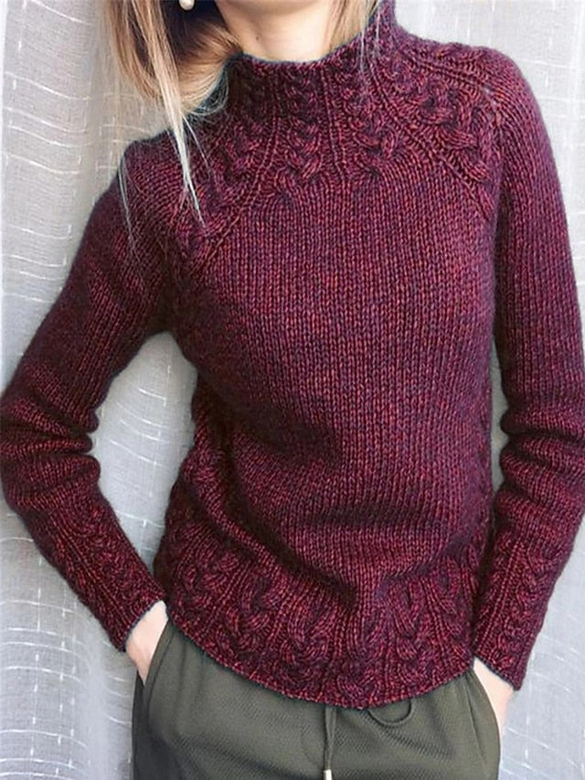 Women's Pullover Sweater Jumper Stylish Casual Soft Solid