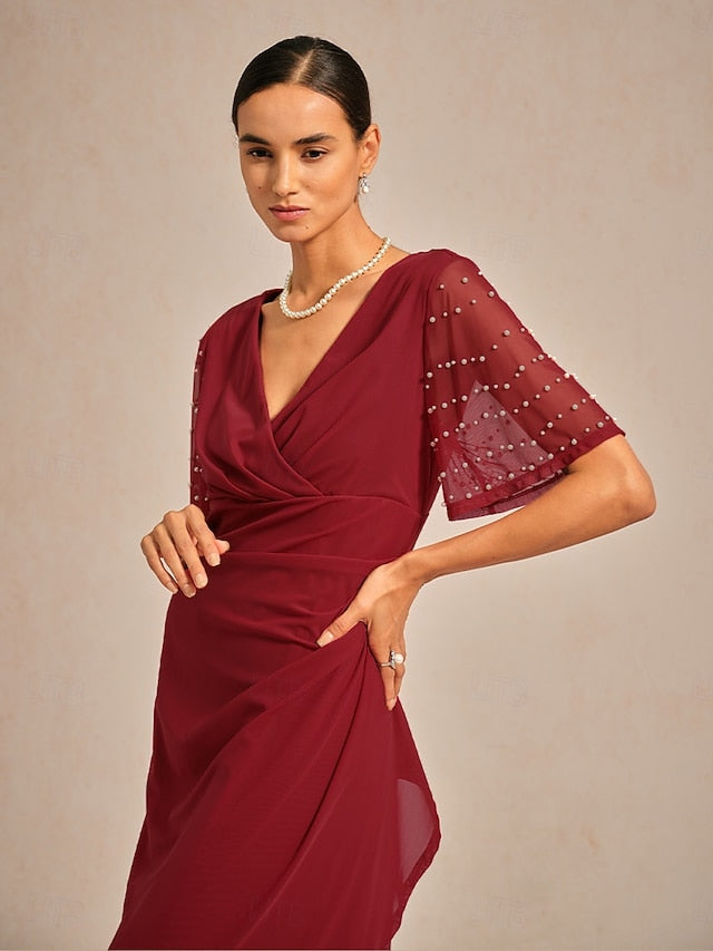 Women's Maxi Dress Sheath Dress Elegant Solid Color Short