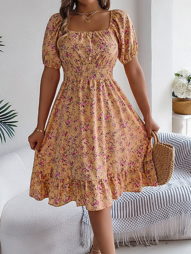 Women's Midi Dress A Line Dress Milkmaid Dress Midi Dress