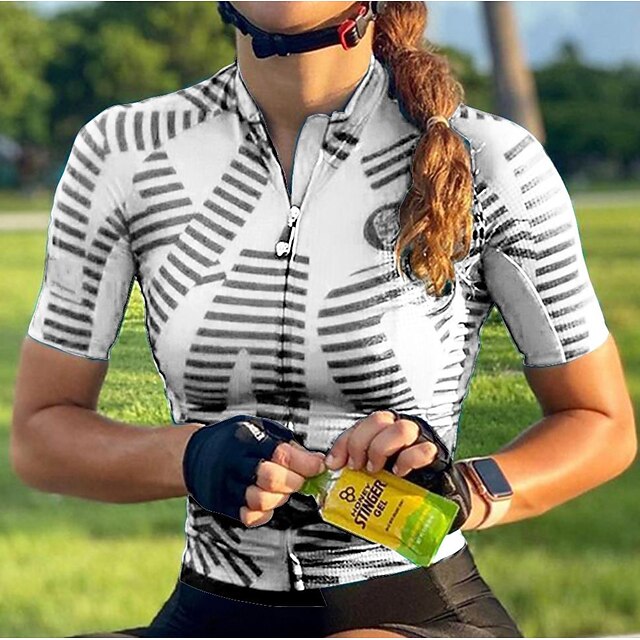 Women's Cycling Jersey Stripes Short Sleeve Bike Jersey Top