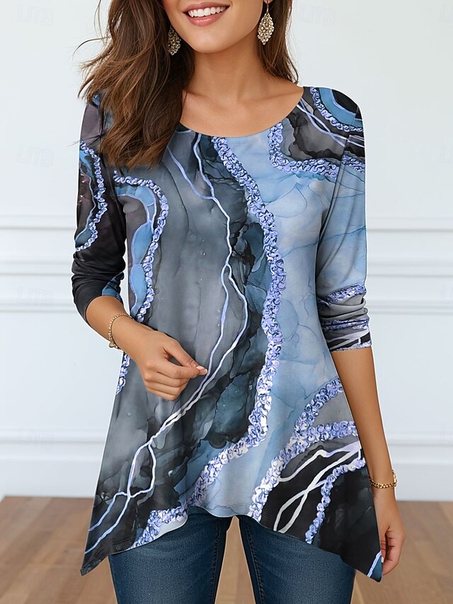 Women's Tunic Graphic Abstract Elegant Vintage Fashion Long