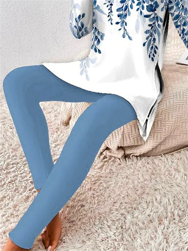 Women's T Shirt Pants Sets Pants Trousers Long Sleeve Round