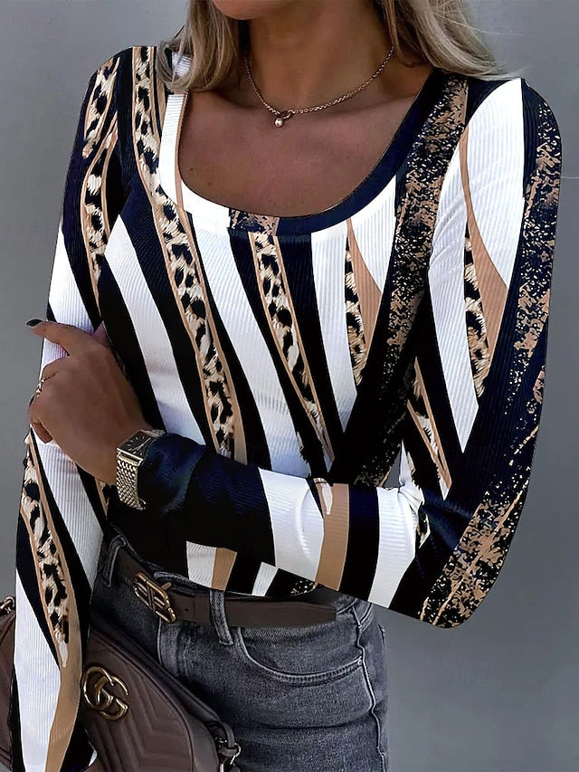 Women's Tunic Print Graphic Leopard Abstract Vintage