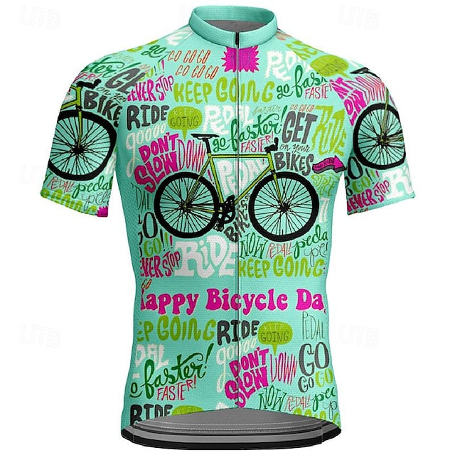 Women's Cycling Jersey Letter & Number Short Sleeve
