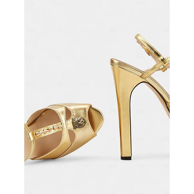 Metallic Gold Platform Women's - Edgy Silver Heels and High