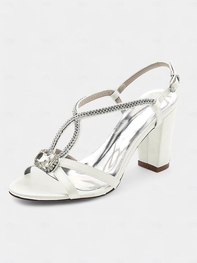 Sandals Elegant – Satin Rhinestone Royal Women's Blue