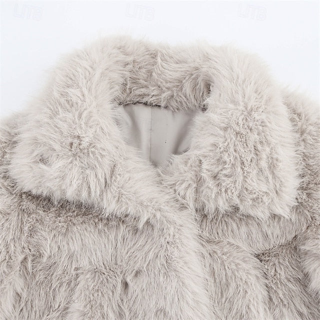 Furs Fur Buttons Faux Warm Women's Comfortable Coat