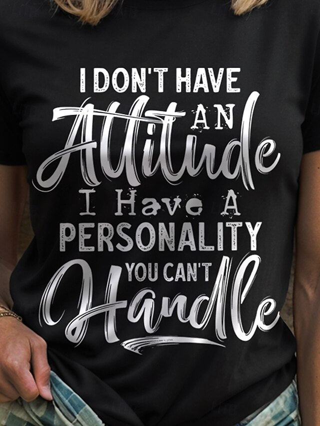 Women's T Shirt Print Graphic Letter Vintage Stylish
