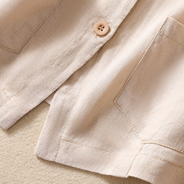 Women's Faux Cotton Linen Plain Modern Casual Sleeveless V