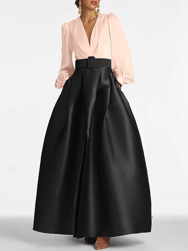 Evening Gown Formal High Guest Split A-Line Floor Dress Wedding