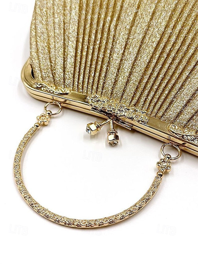 Women's with Evening Purse Clutch Vintage Glitter Pleated