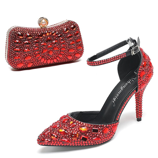 with Women's Wedding Heel Rhinestone High Multicolor Shoes