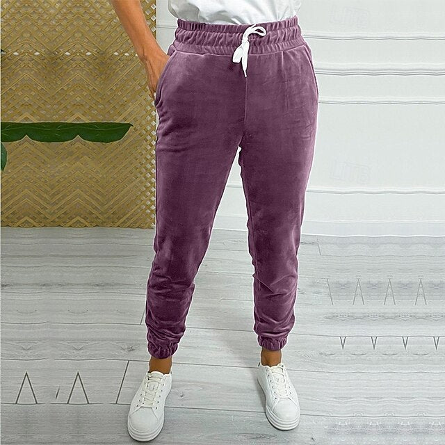 Women's Corduroy Pants Slacks Straight Streetwear Casual