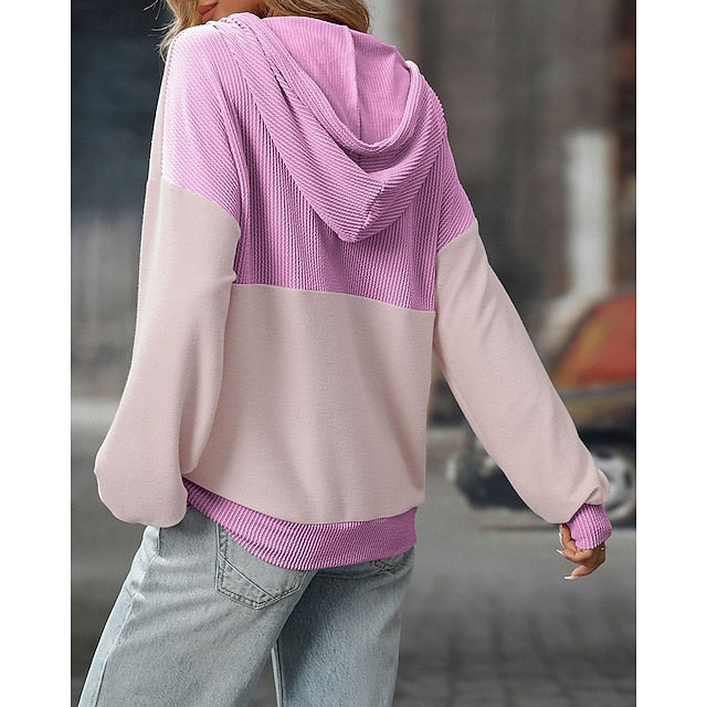 Women's Pullover Sweatshirt Casual Hoodies Drawstring with