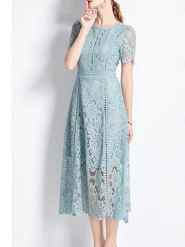 Dress Elegant Length of Crew Tea the Bride Neck Mother
