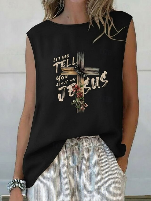 Women's Summer Tops Blouse Sleeveless Shirt Print Floral
