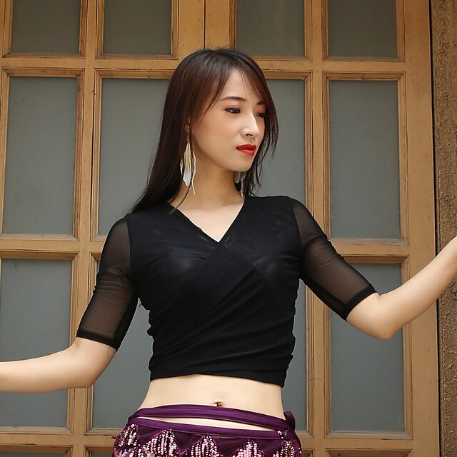 Belly Dance Top Ruching Split Joint Women's Performance