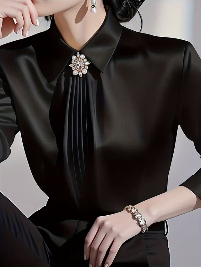 Women's Shirt Blouse Ruched Plain Stylish Basic Classic