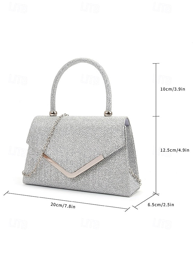 Chain Glitter – Bag with Women's Evening Clutch Strap
