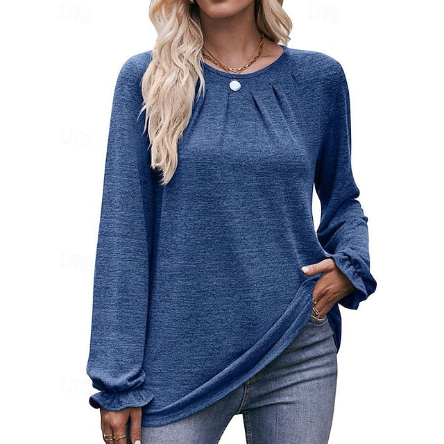 Women's Pullover Shirt Casual Tops Long Sleeve Top