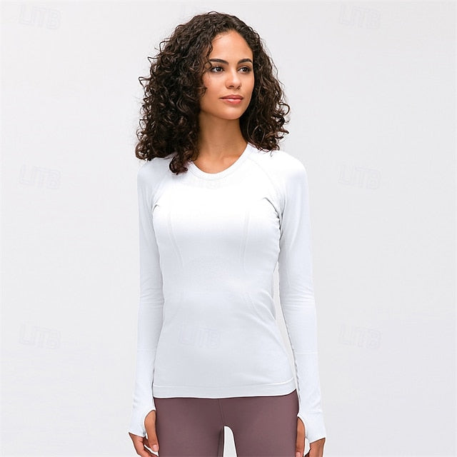 Women's Sports shirts pilates top Sports Top Crew Neckline